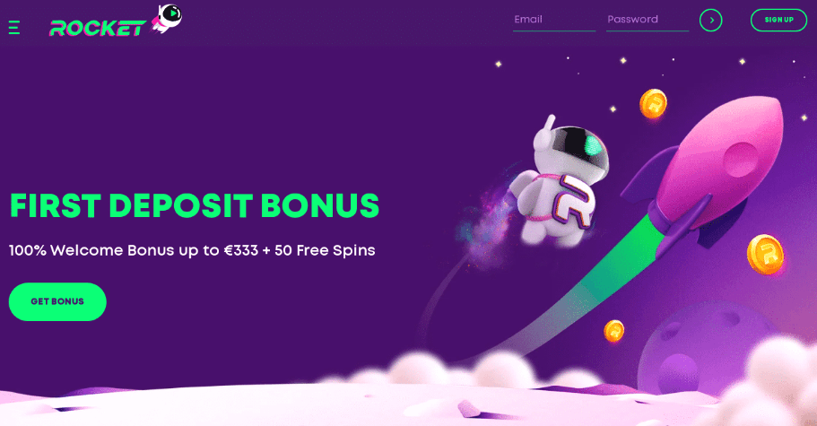 Rocket Casino Benutzeroberfläche auf Desktop Computer und Smartphone - Übersicht der Spielauswahl und Funktionen